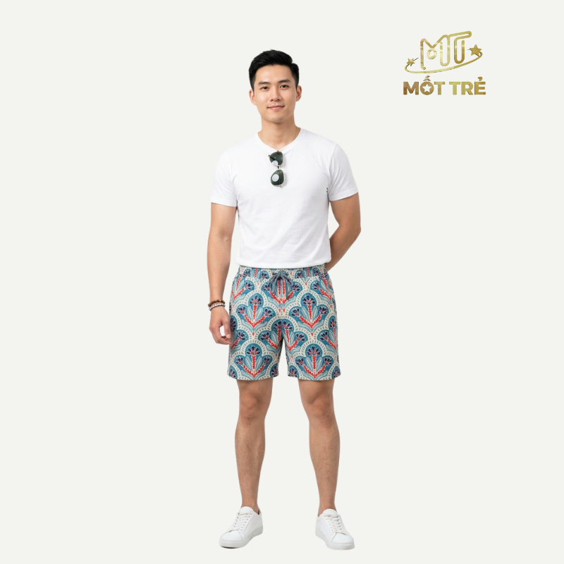 Quần Đùi Đi Biển Nam Mốt Trẻ Họa Tiết Tropical - Co Giãn 4 Chiều Size M-2XL - Ảnh 2