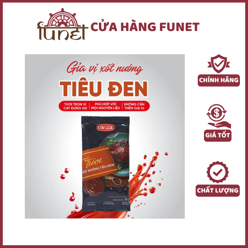 Xốt Nướng Tiêu Đen Cicook - 6 Gói x 90g - Ảnh 2