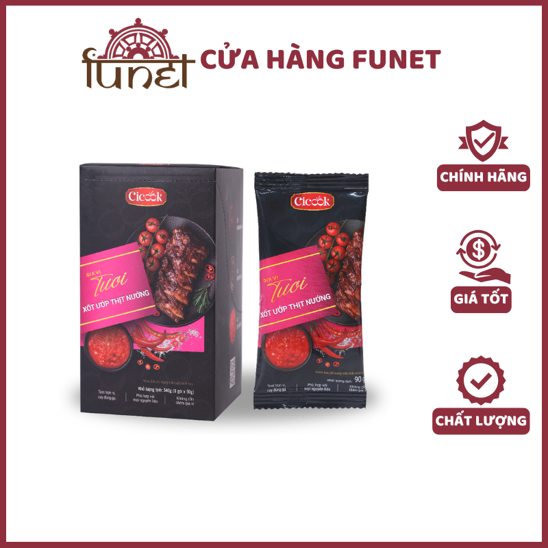 Xốt Ướp Thịt Nướng Cicook - 6 Gói x 90g