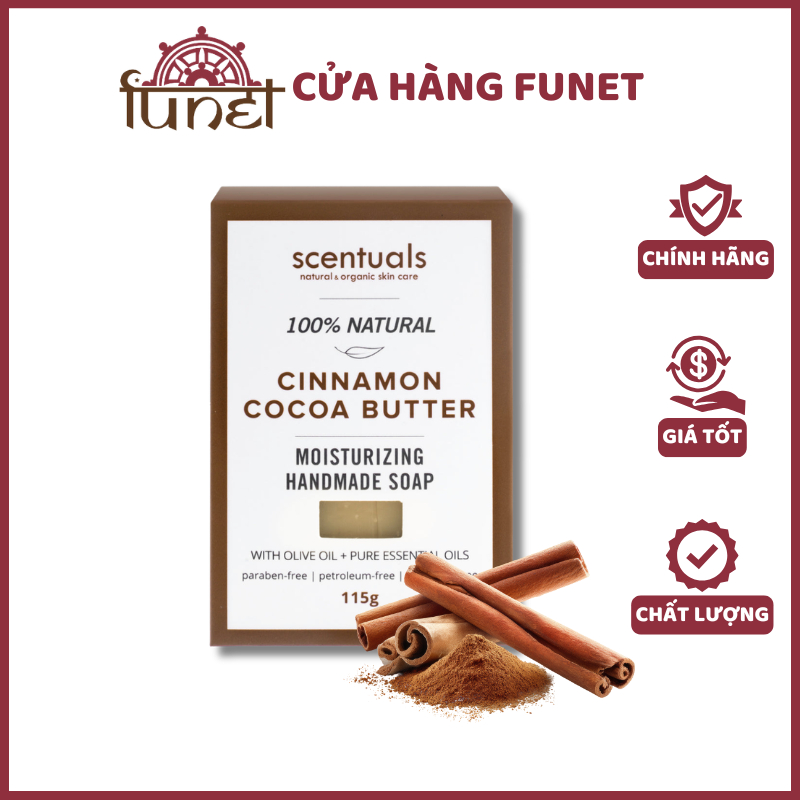 XÀ BÔNG HANDMADE SCENTUALS CINNAMON & COCOA BUTTER 115G