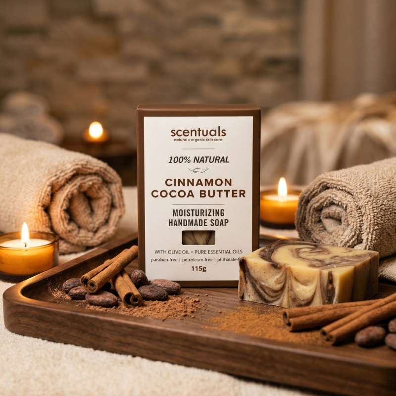 XÀ BÔNG HANDMADE SCENTUALS CINNAMON & COCOA BUTTER 115G - Ảnh 3